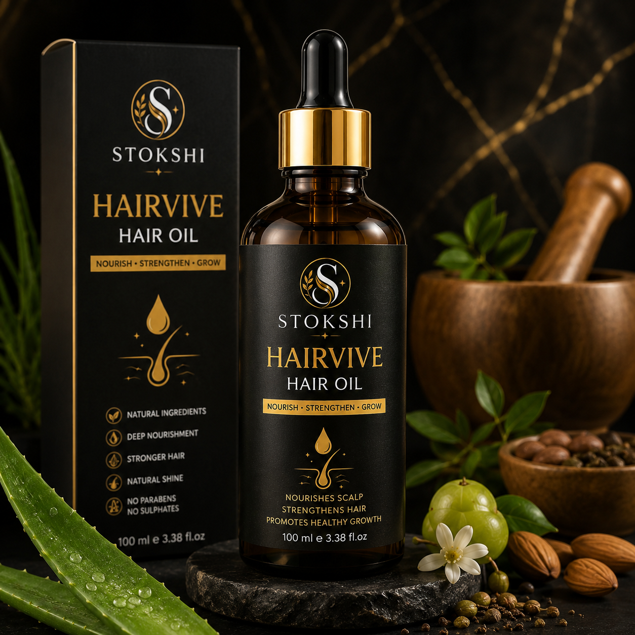 Stokshi HairVive – Luxe Nourishment for Stronger, Healthier-Looking Hair