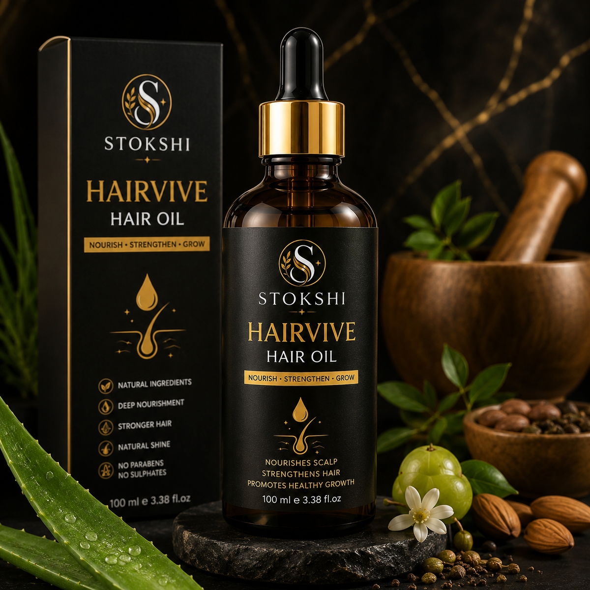 Stokshi HairVive – Luxe Nourishment for Stronger, Healthier-Looking Hair